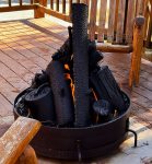 Private deck gas fire flamed fire pit